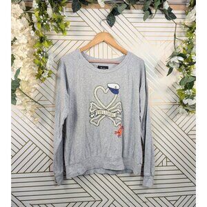 TOKIDOKI Women's Graphic Long Sleeve Sailor Sea Crab Gray Size Medium